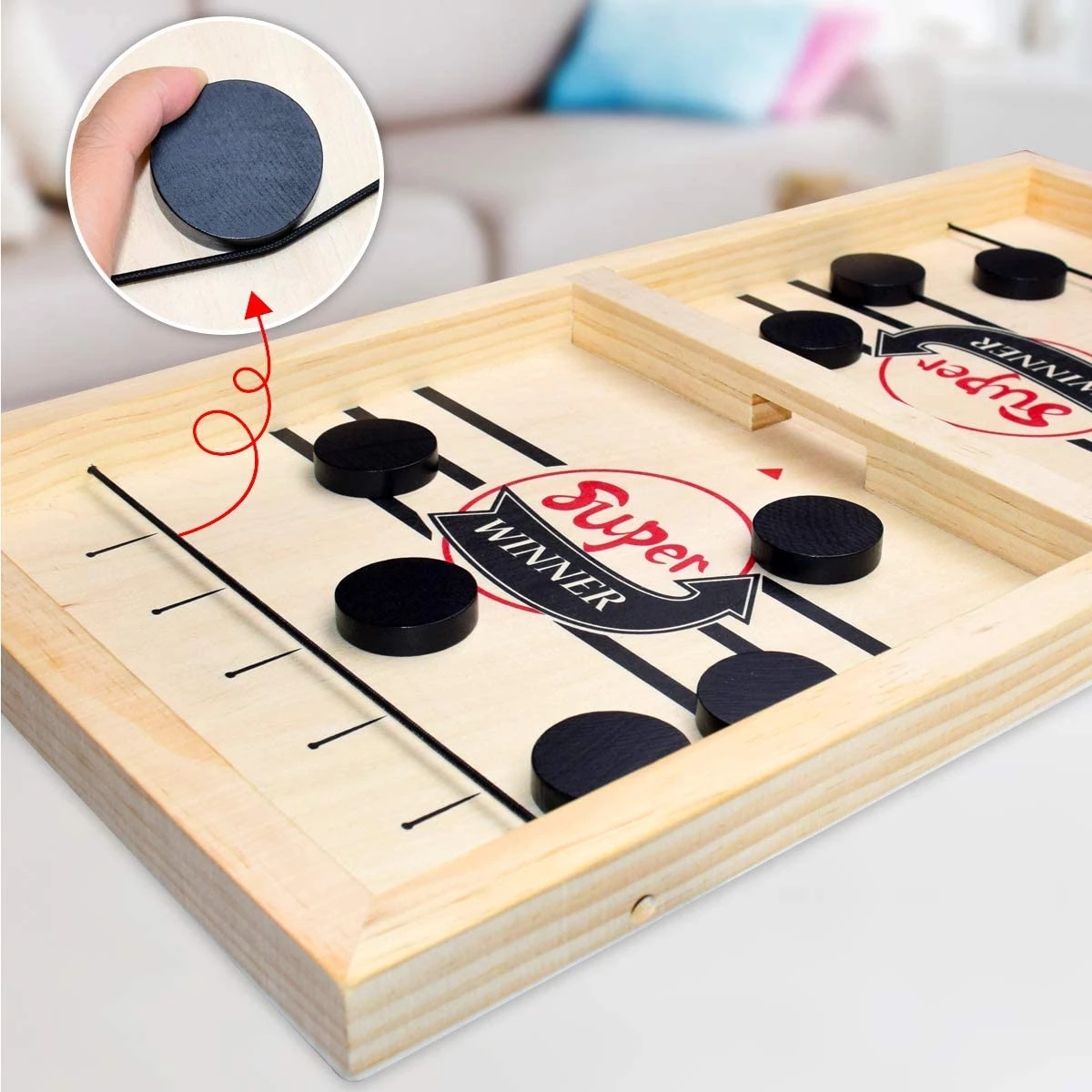 Table Hockey Paced Sling Puck  - Board Game With Questions ulasan dan harga