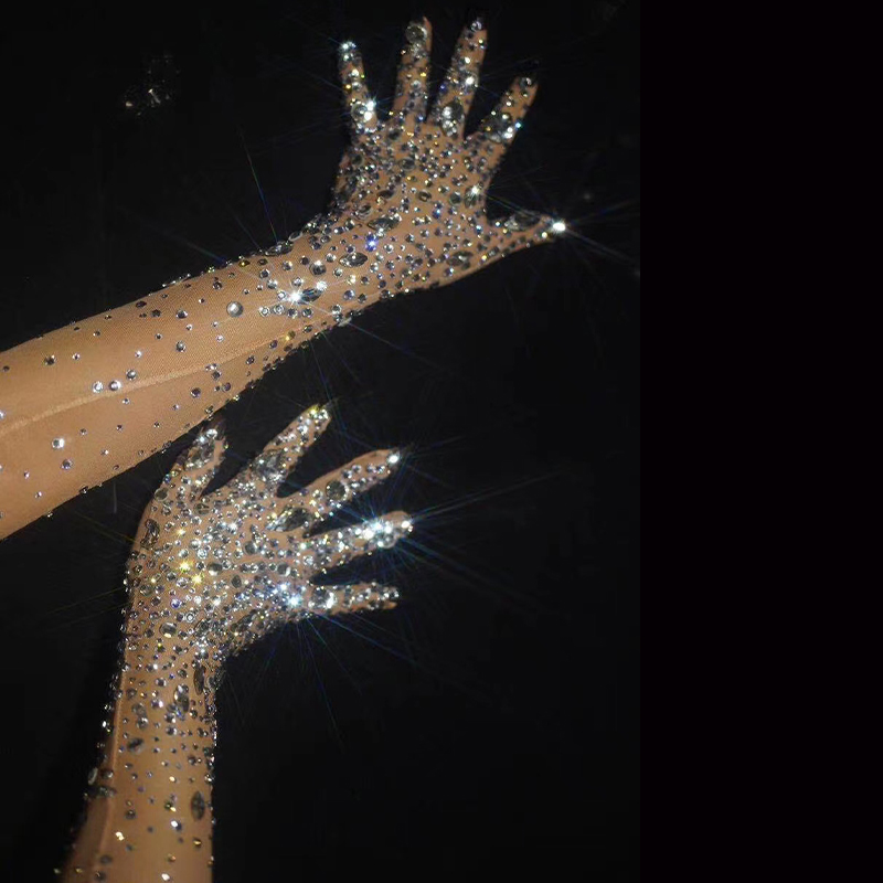 Sexy Stretch Rhinestone Gloves - Board Game Yogi ulasan dan harga