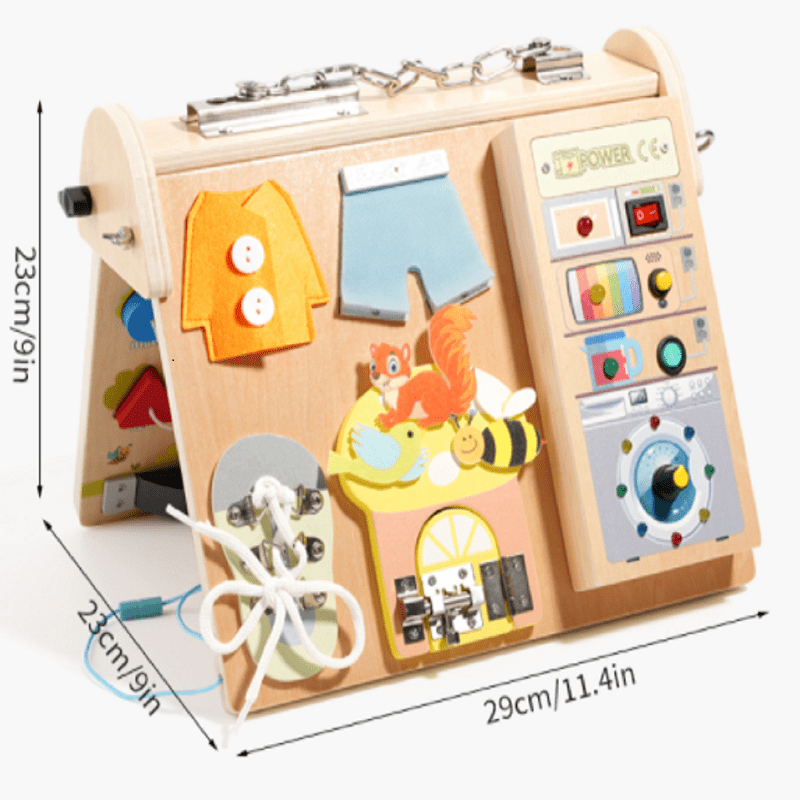 Wooden 4-in-1 Busy Board with  - Board Game For Kids ulasan dan harga