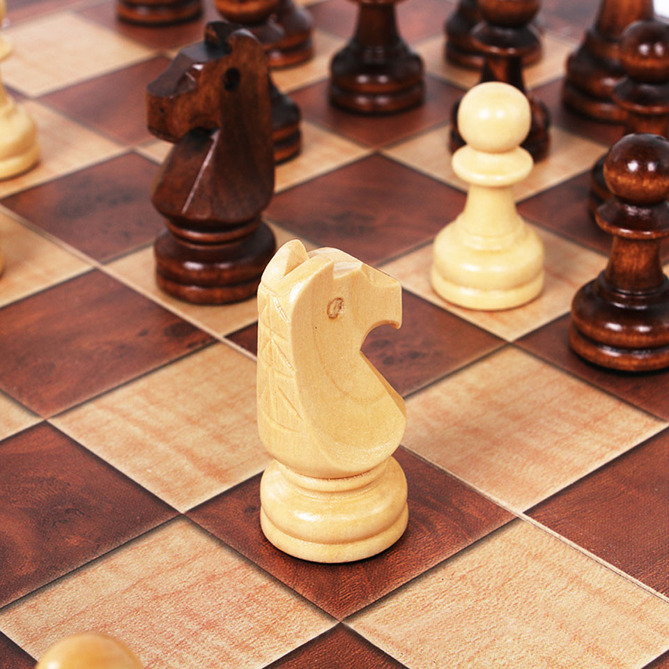3 in 1 Wooden Chess Backgammon - Board Game Harvest ulasan dan harga